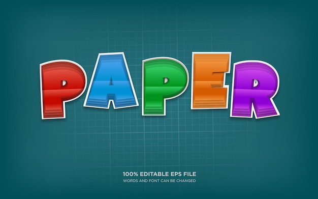 paper editable text style effect