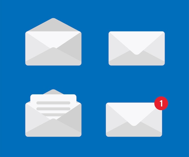 Paper envelope mails notification Send new message Delivery of correspondence