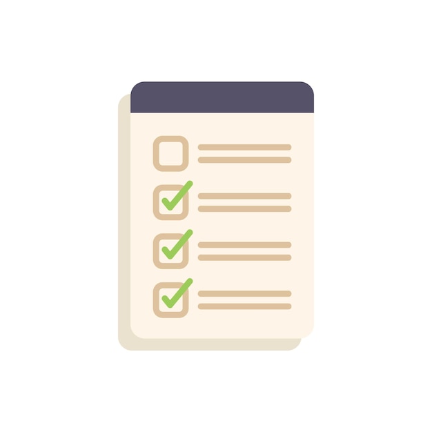 Paper exam icon flat vector Final study Test work isolated