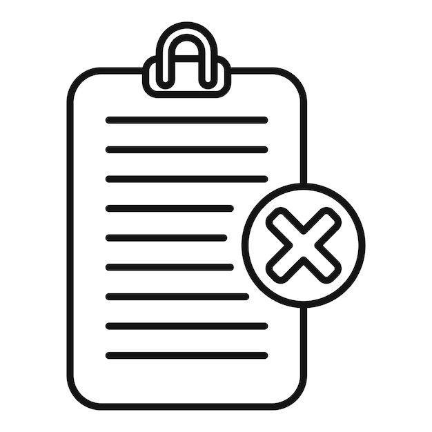 Paper file review icon outline vector Disclaimer term