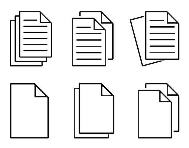Paper Icon Set Page Icon Vector Illustration Vector