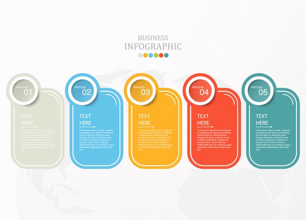 Paper infographic and icons for business concept.