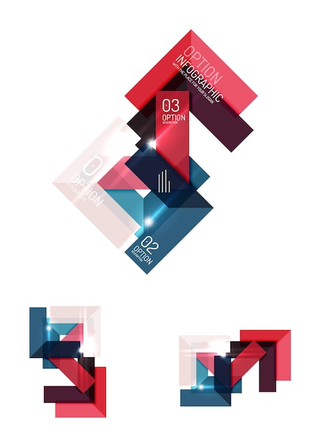 Paper infographic elements for business background presentation or message with options and buttons