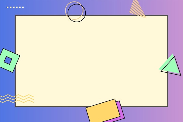 Paper note with memphis element and gradient background