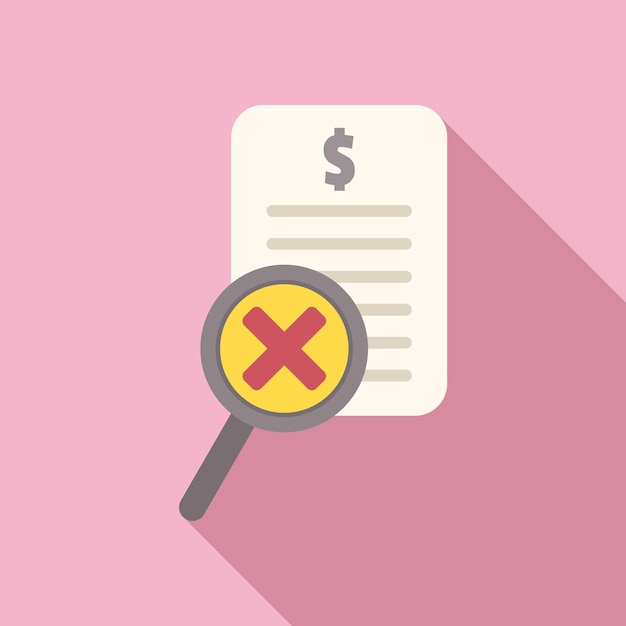 Paper payment icon flat vector Cancel error Web sale