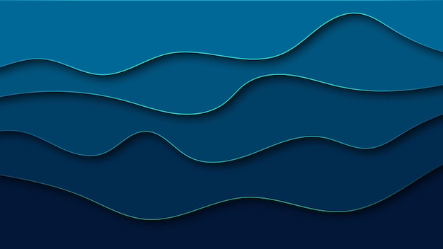 papercut 3d style minimal abstract background dynamic shape wavy gradient wallpaper