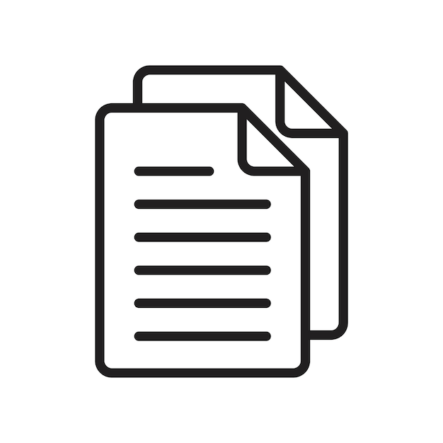 papers icon Flat art in black and white isolated