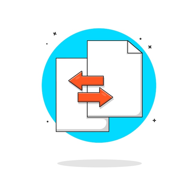 papers with arrow sign vector illustration file sharing concept design
