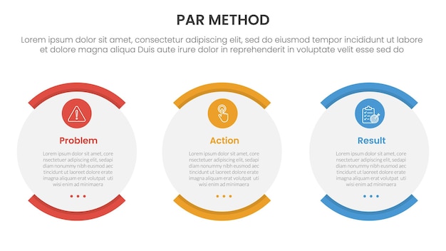 par method infographic 3 point with shape egg round box for slide presentation
