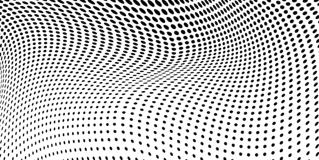 Parçacık dalgası. Fütüristik nokta dalgası. Vektör çizimi. Dinamik bir dalgaya sahip soyut arka plan. Wave 3d