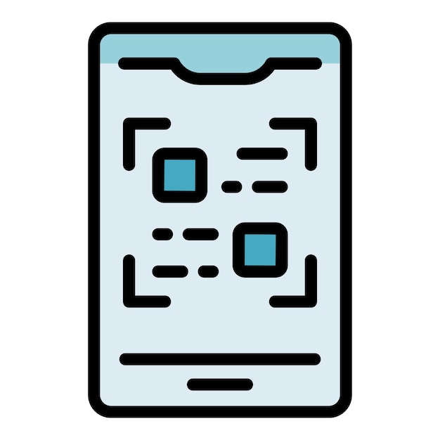 Parcel qr ode icon outline vector Delivery order Express service color flat