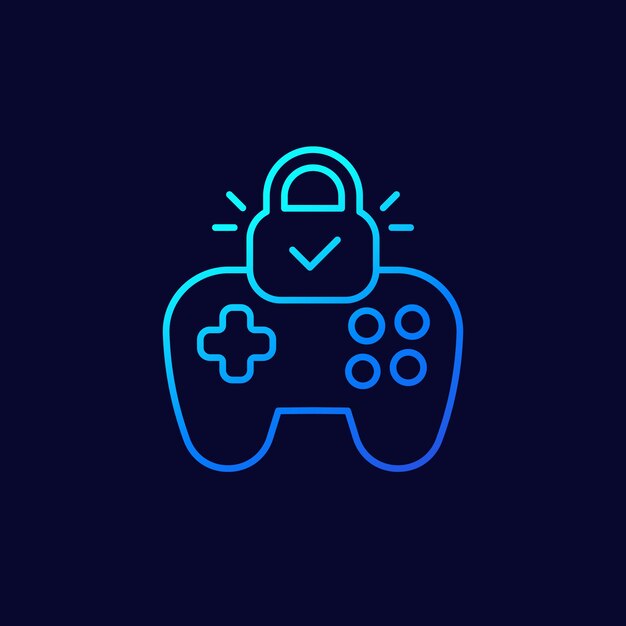 Parental control for video games line icon