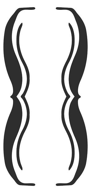 Parenthesis pair Black brackets Elegant decorative braces isolated on white background