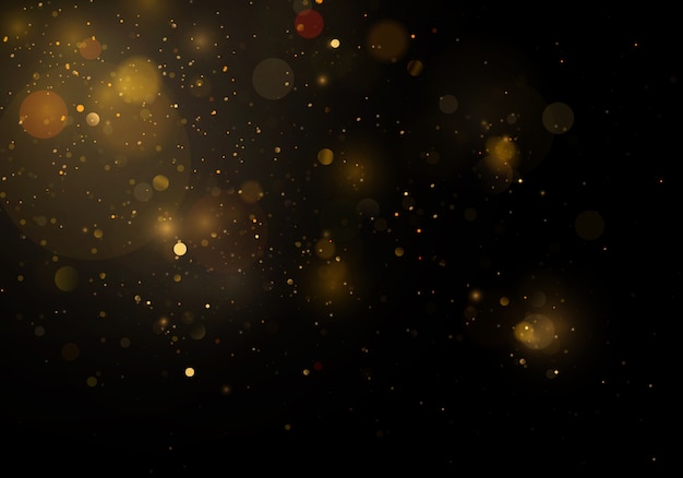 Parıldayan sihirli toz zerrecikleri. Bokeh efektli soyut arka plan.