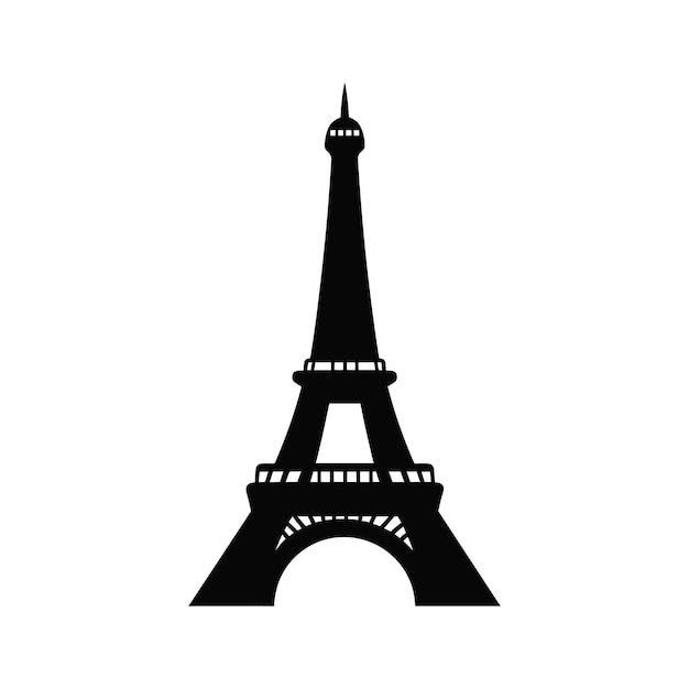Paris Eiffel Tower Vector Symbol Flat Design