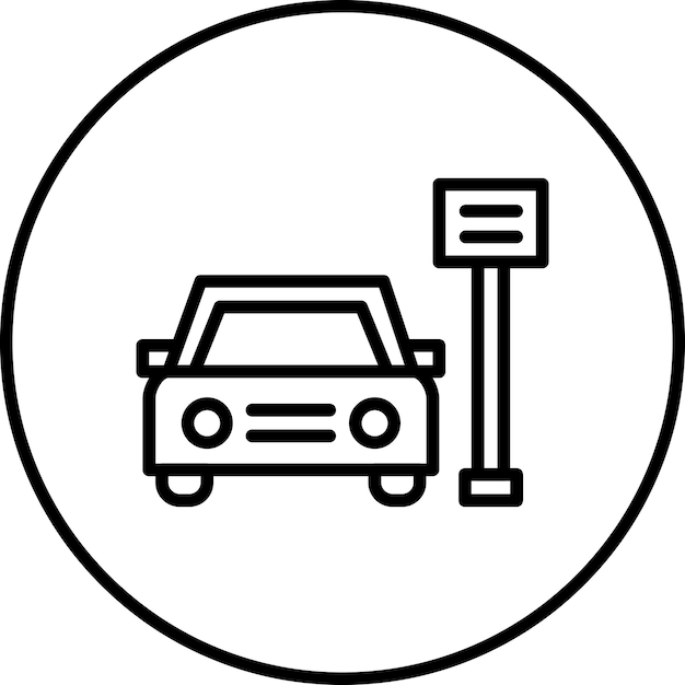 Parking Area vector icon illustration of Hotel Services iconset
