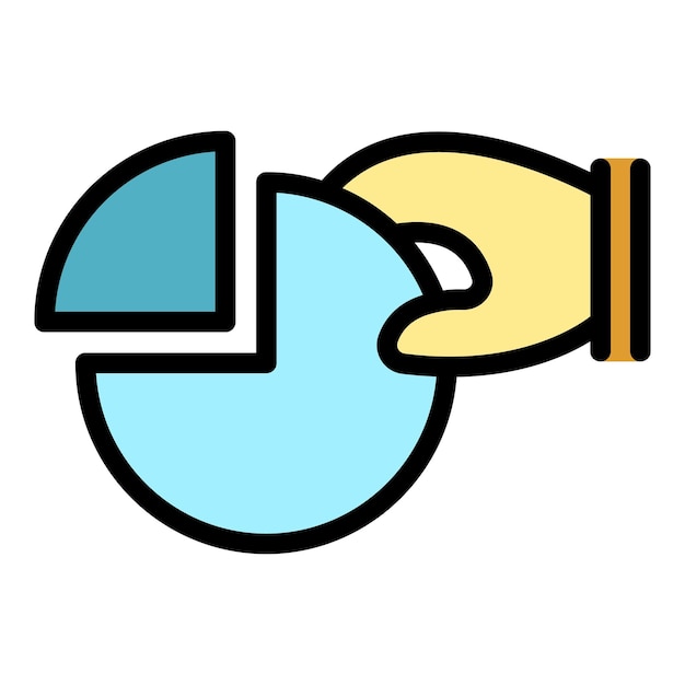 Part contribution icon Outline part contribution vector icon color flat isolated