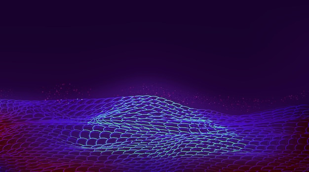 particle liquid dots glowing abstract background neon explosion splash surface shapes design