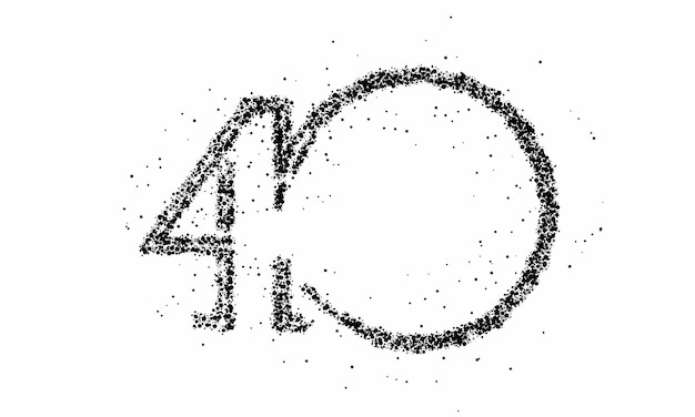 particle number 40 on the circle text vector vector design.