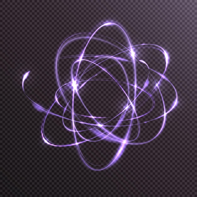 Partikel af et atom. Videnskabeligt tegn for atomstruktur. Atomvektormodel.