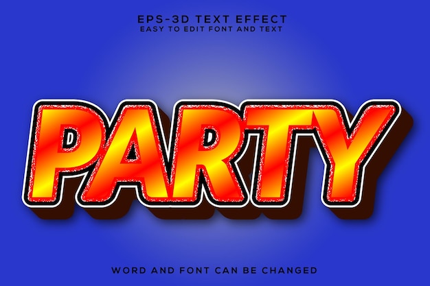 Party 3d editable text effect