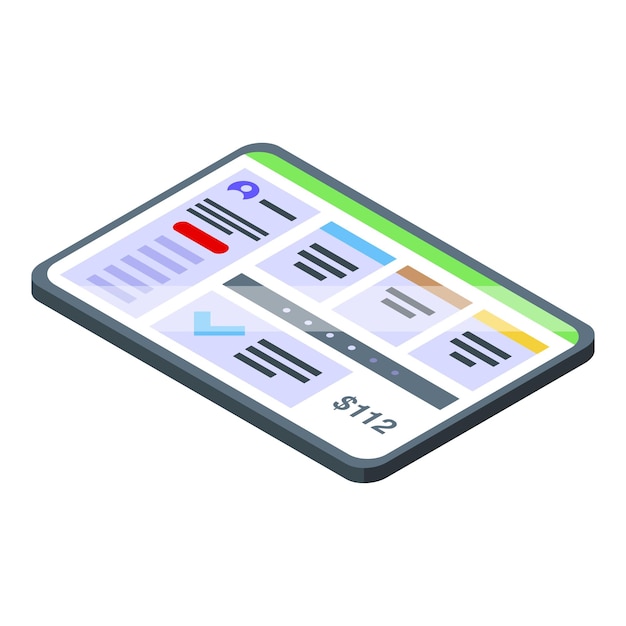 Passive income tablet icon isometric vector Work money Cash freedom