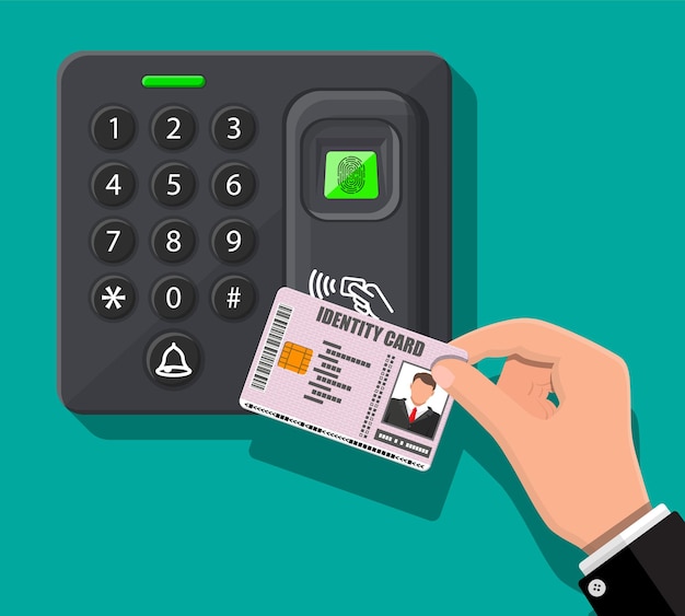 Password and fingerprint security device at office or home door
