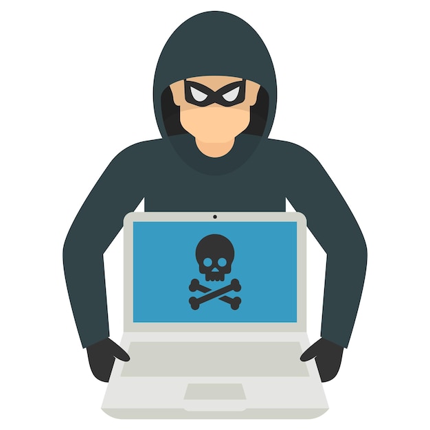 Password Cracker with Laptop Concept,  Internet Spy vector icon design, White Collar Crime symbol