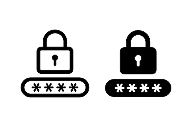 Password icon vector flat and line style or Password vector icon isolated on a White background
