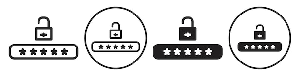 Password Icon vector set collection for web