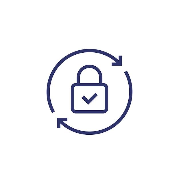 Password reset line icon on white