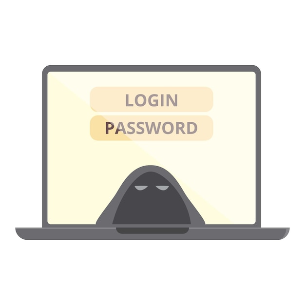 password unlock icon cartoon vector cyber attack scam system