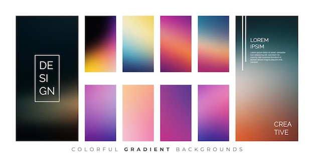 pastel gradient set for modern screens