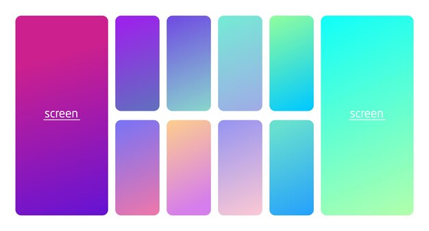 pastel gradient smooth and soft vibrant color background set devices pc and modern smartphone screen