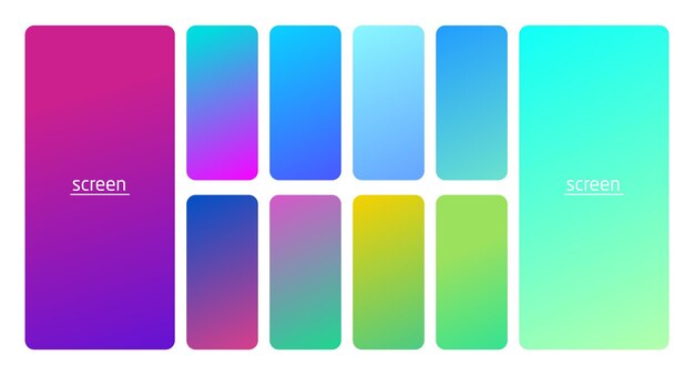 pastel gradient smooth and soft vibrant color background set devices pc and modern smartphone