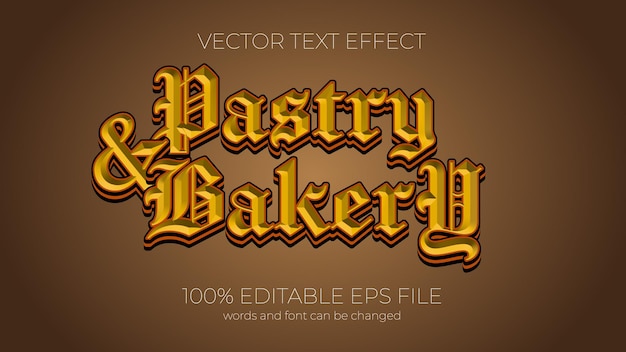 pastry and bakery text effect style eps editable text effect