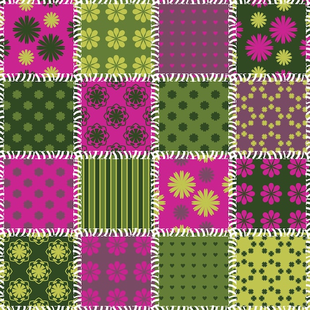patchwork background with different patterns
