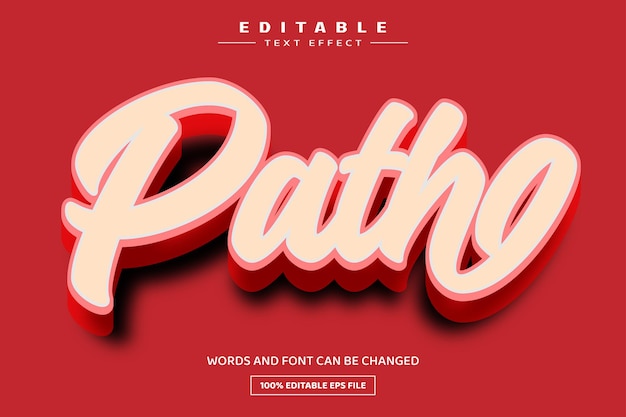Path 3D editable text effect template