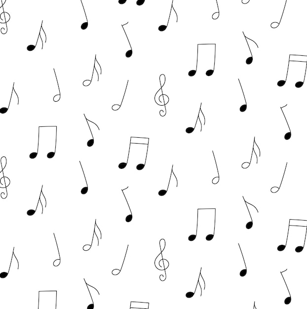 Pattern music notes set Song melody and tune
