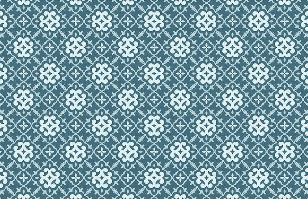 pattern of abstract flowers on a blue background