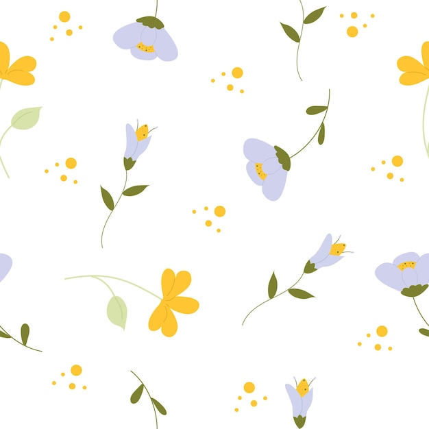 Pattern of flowers in pastel color Vector