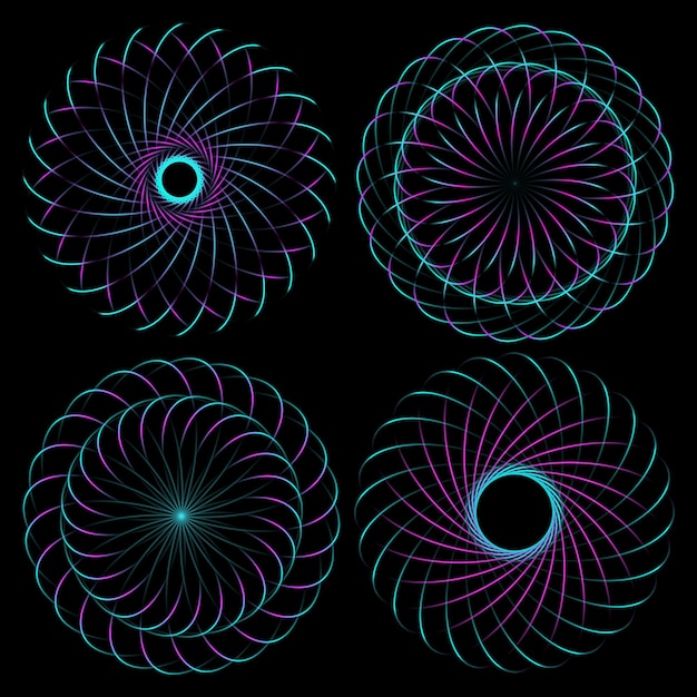 Pattern of round design elements spirograph .
