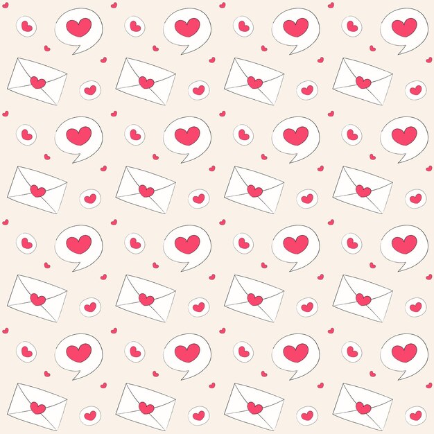 Pattern seamless Love message on milky background 