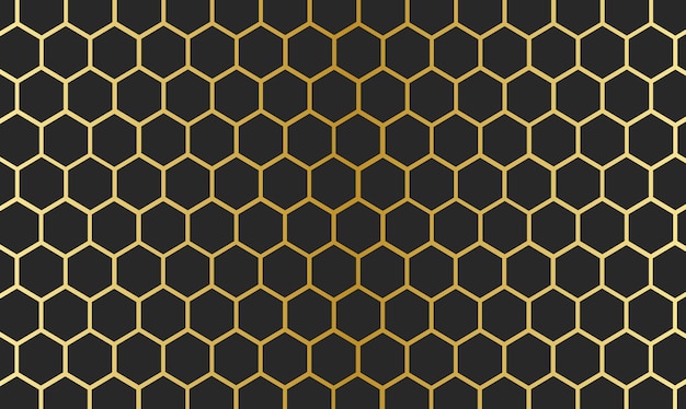 pattern with black honeycomb on a golden background