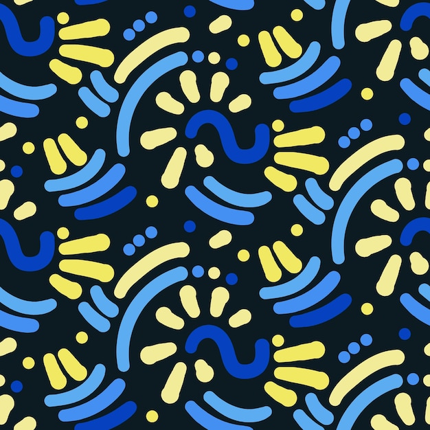 pattern with colored lines is twisted into a vector seamless pattern wavy and curly lines rounded
