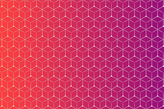 Pattern with geometric elements orange to pink gradient tones abstract background vector pattern