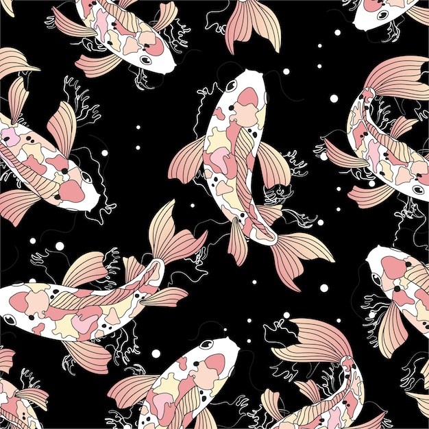 pattern with japanese koi fish design