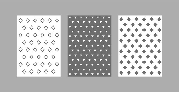 Patterns set with geometric shapes, design for decoration, wrapping paper, print, fabric or textile