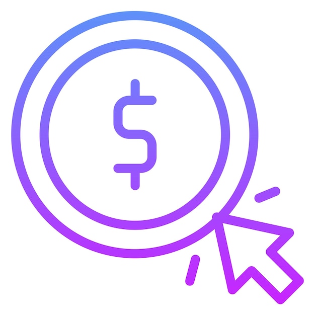 Pay Per Click vector icon illustration of SEO and SEM iconset