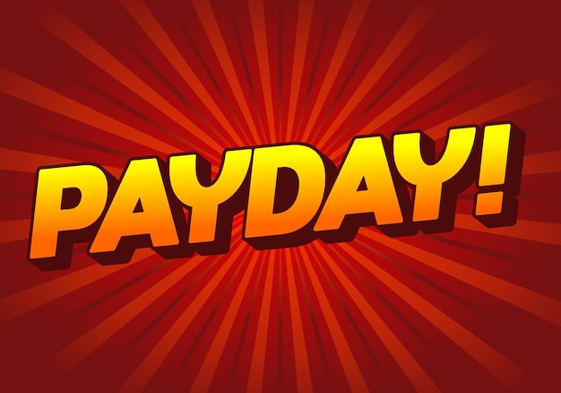Payday 3D text effect for digital or print ads